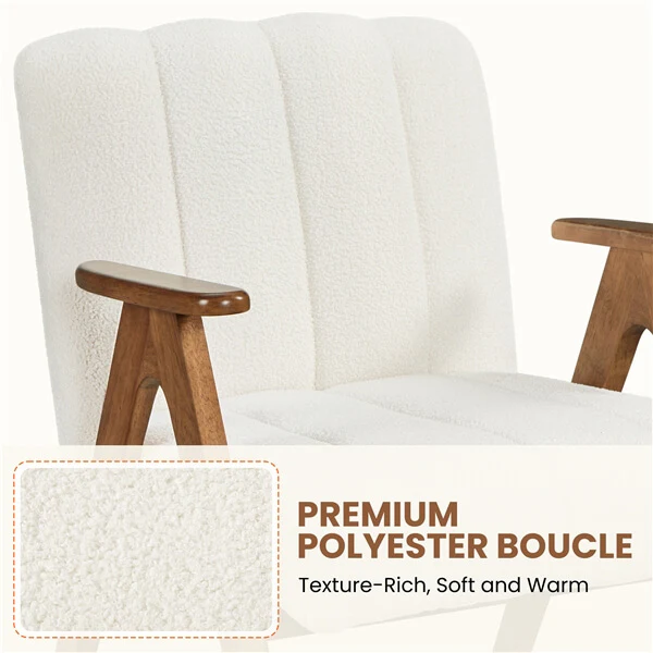 Yaheetech Boucle Fabric Mid Century Accent Chair - Image 5