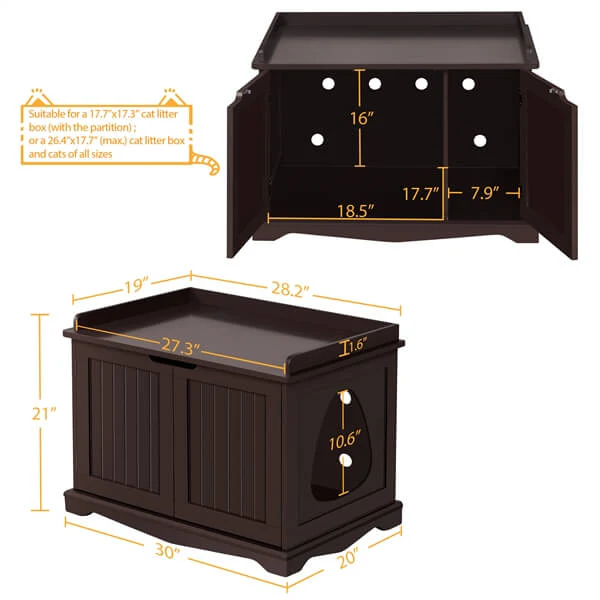 Yaheetech Cat Litter Box Enclosure - Image 3
