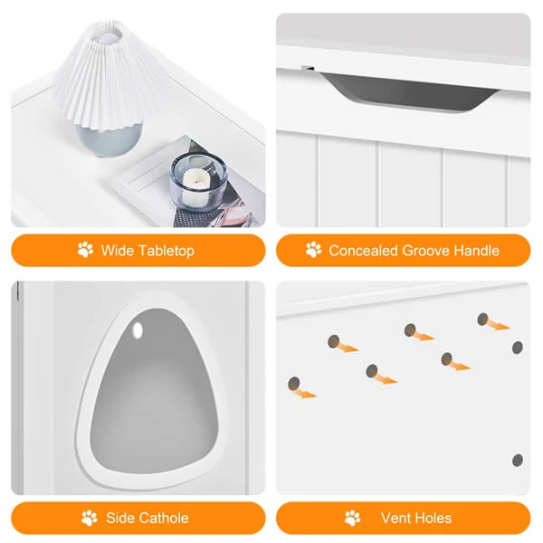 Yaheetech Cat Litter Box Enclosure, Litter Cabinet Furniture Hidden - Image 5