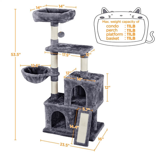 Yaheetech Cat Tree 53.5 Inch - Image 3