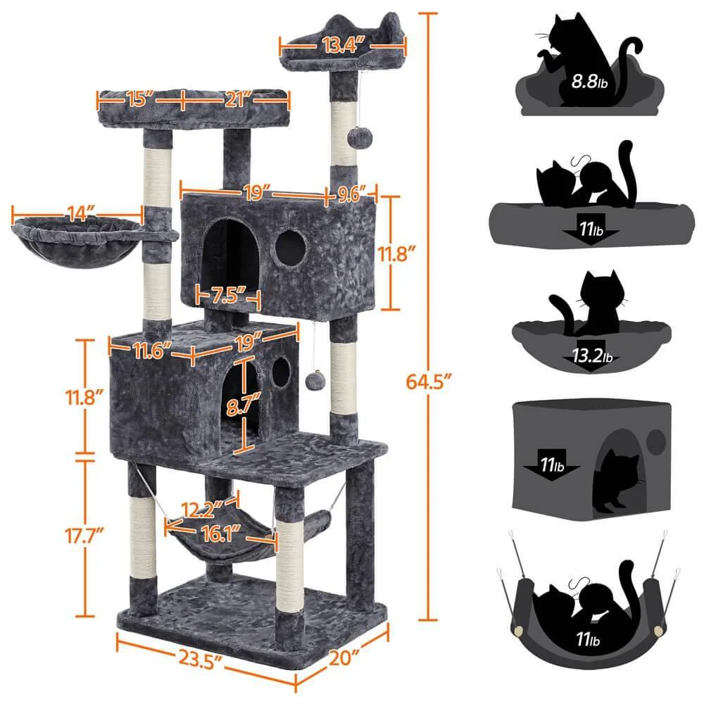 Yaheetech Cat Tree 64.5 inch - Image 3