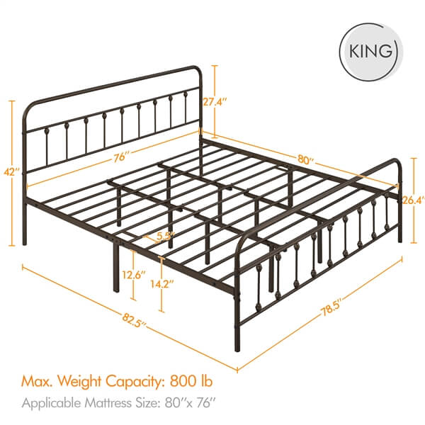 Yaheetech Classic Iron Platform Bed - Image 7