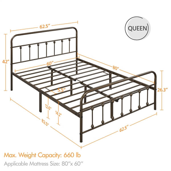 Yaheetech Classic Iron Platform Bed - Image 8