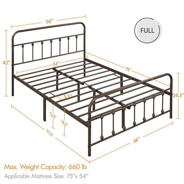 Yaheetech Classic Iron Platform Bed - Image 9