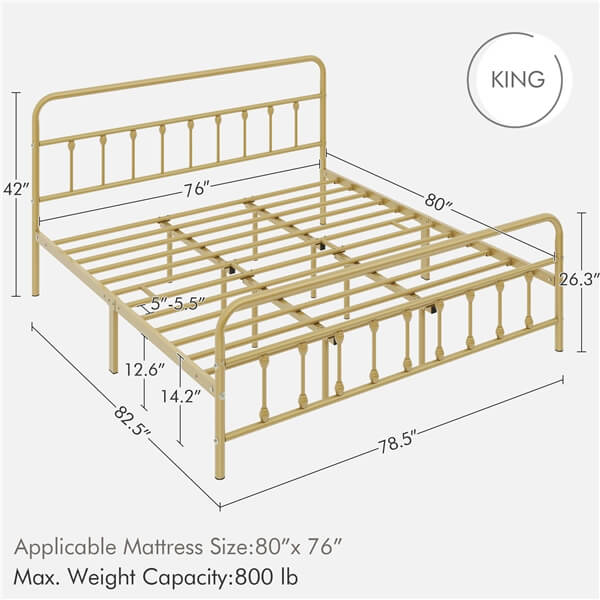 Yaheetech Classic Metal Platform Bed Frame - Image 3