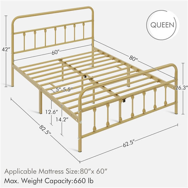 Yaheetech Classic Metal Platform Bed Frame - Image 4