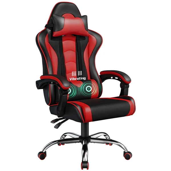 Yaheetech Computer Office Chair with Headrest and Massage Lumbar Support - Image 2
