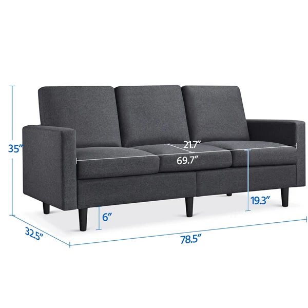 Yaheetech Contemporary 3-Seater Sofa - Image 4