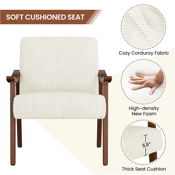 Yaheetech Corduroy Accent Chair - Image 6