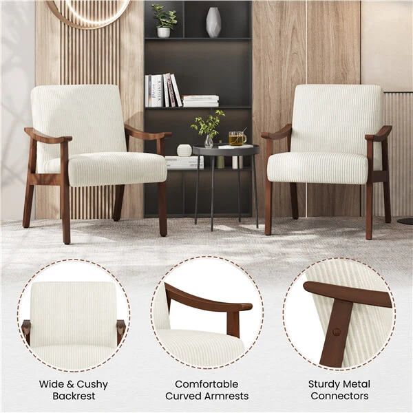 Yaheetech Corduroy Accent Chair - Image 7