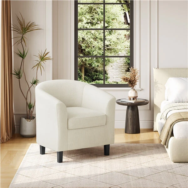 Yaheetech Corduroy Barrel Chair