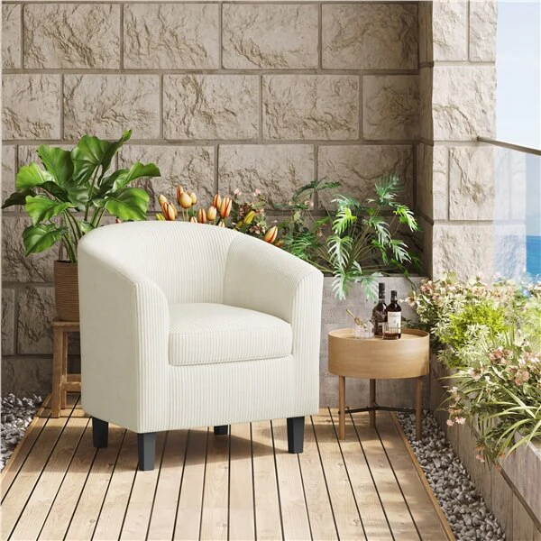 Yaheetech Corduroy Barrel Chair - Image 10