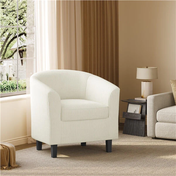 Yaheetech Corduroy Barrel Chair - Image 12