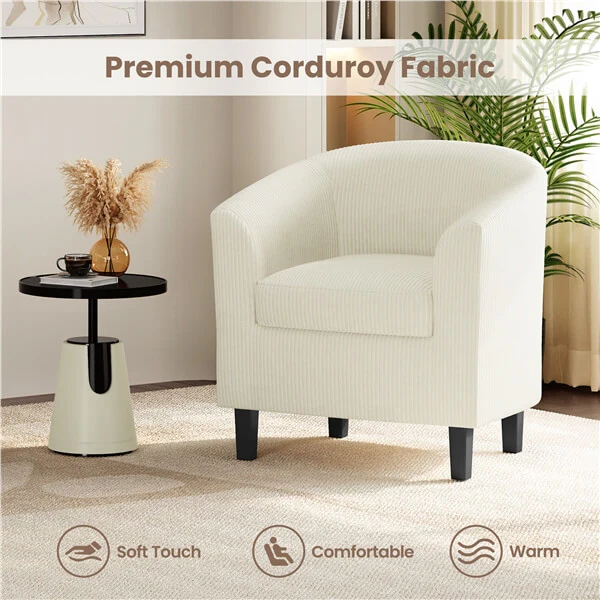 Yaheetech Corduroy Barrel Chair - Image 7
