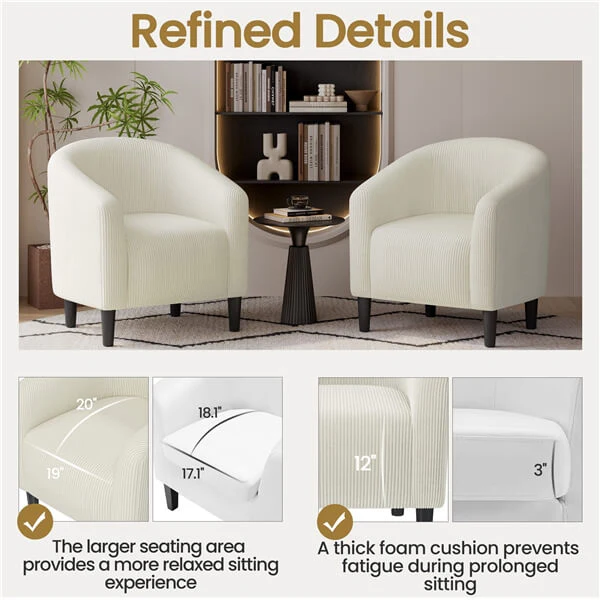 Yaheetech Furry Accent Chairs - Image 5