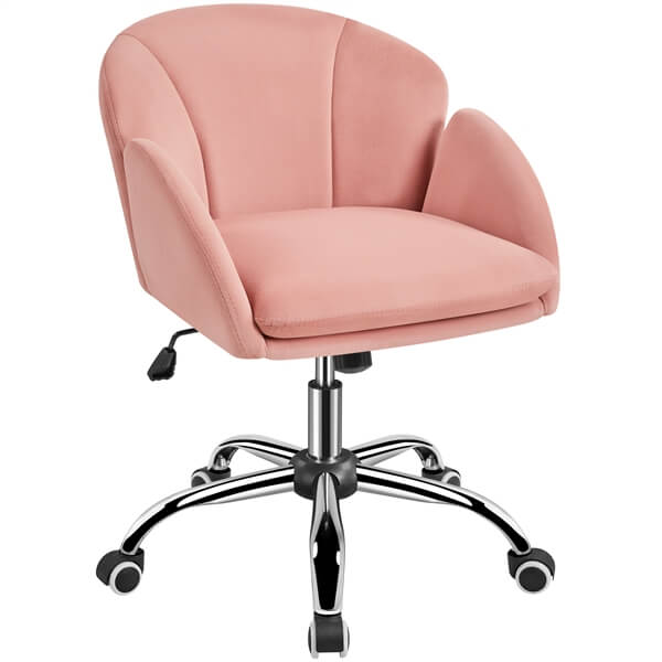 Yaheetech Cute Velvet Desk Chair for Home Office - Image 2