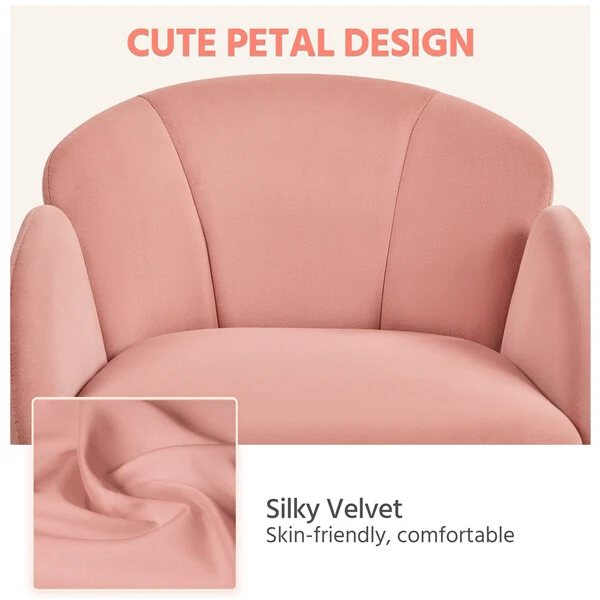 Yaheetech Cute Velvet Desk Chair for Home Office - Image 3