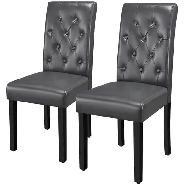 Yaheetech Button Tufted Dining Chairs Parsons Chair Set of 2 - Image 4