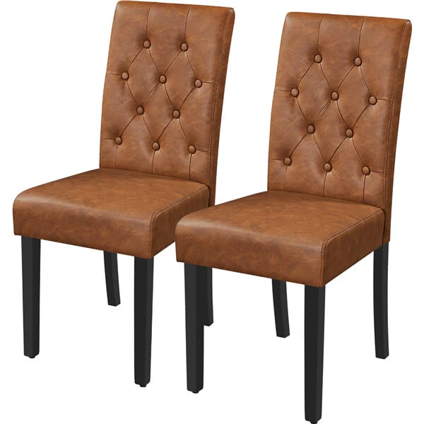 Yaheetech Button Tufted Dining Chairs Parsons Chair Set of 2 - Image 6