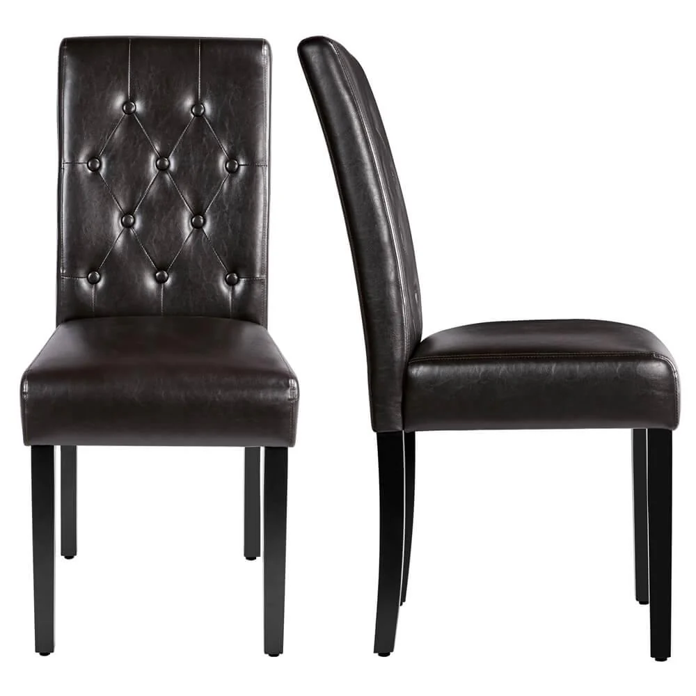 Yaheetech Button Tufted Dining Chairs Parsons Chair Set of 2 - Image 8