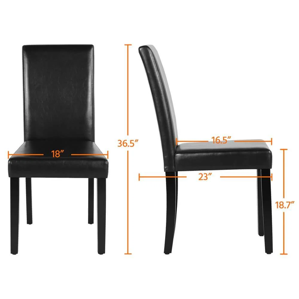Yaheetech Dining Living Room PU Cushion Chairs 4pcs - Image 3
