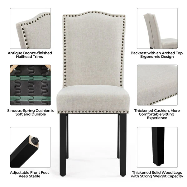 Yaheetech Dining Chairs Set of 2 Dining Room Chairs - Image 4