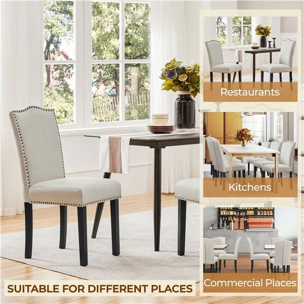 Yaheetech Dining Chairs Set of 2 Dining Room Chairs - Image 5