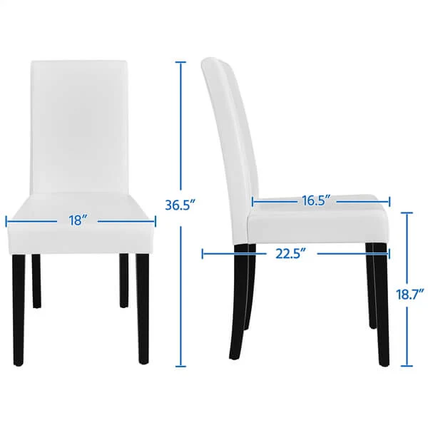 Yaheetech Dining Chairs Set of 4 PU Leather Upholstered Parsons - Image 3