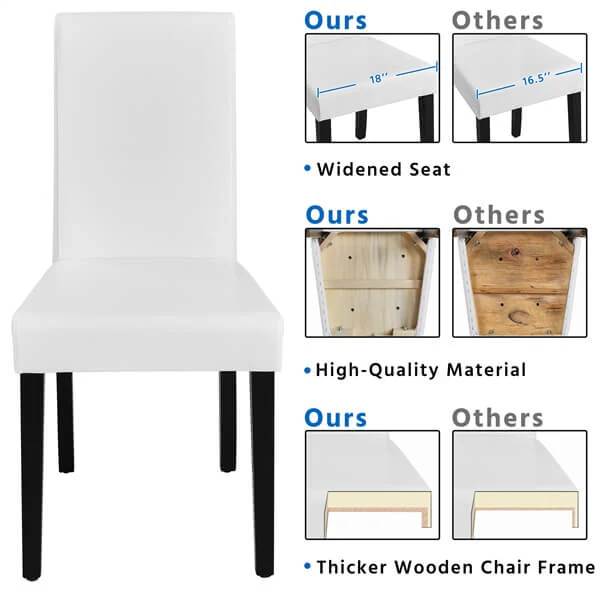 Yaheetech Dining Chairs Set of 4 PU Leather Upholstered Parsons - Image 5