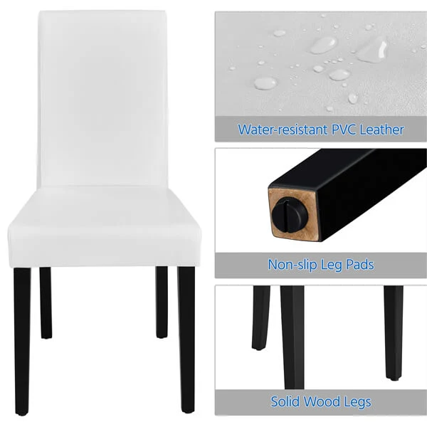 Yaheetech Dining Chairs Set of 4 PU Leather Upholstered Parsons - Image 6