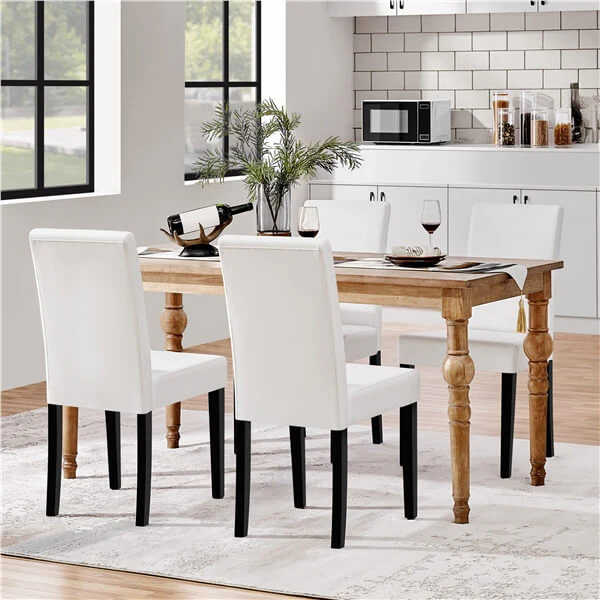Yaheetech Dining Chairs Set of 4 PU Leather Upholstered Parsons - Image 9