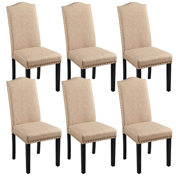 Yaheetech Dining Chairs Set of 6 Armless Parson Chairs - Image 2