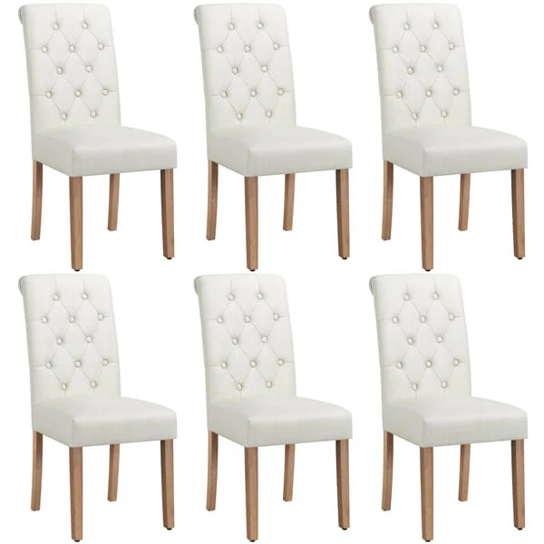 Yaheetech Dining Chairs Set of 6 Fabric Upholstered Dining Chairs - Image 4