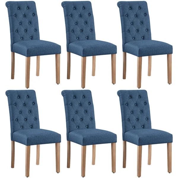 Yaheetech Dining Chairs Set of 6 Fabric Upholstered Dining Chairs - Image 6