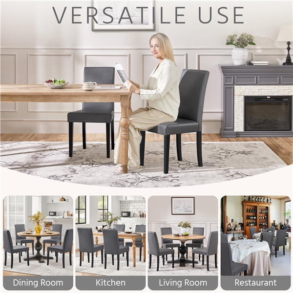 Yaheetech Dining Chairs Set of 6 Faux Leather - Image 6