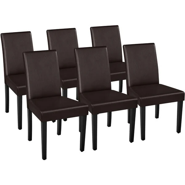 Yaheetech Dining Chairs Set of 6 Faux Leather - Image 2