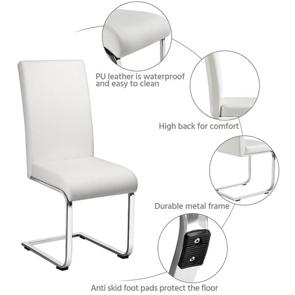 Yaheetech Dining Chairs Set of 6 Modern Faux Leather - Image 5