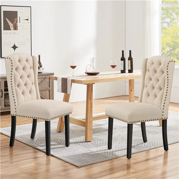 Yaheetech Dining Chairs Upholstered Fabric Chairs