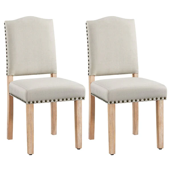 Yaheetech Dining Room Chair Fabric Parsons Chairs with Nailhead Trim - Image 2