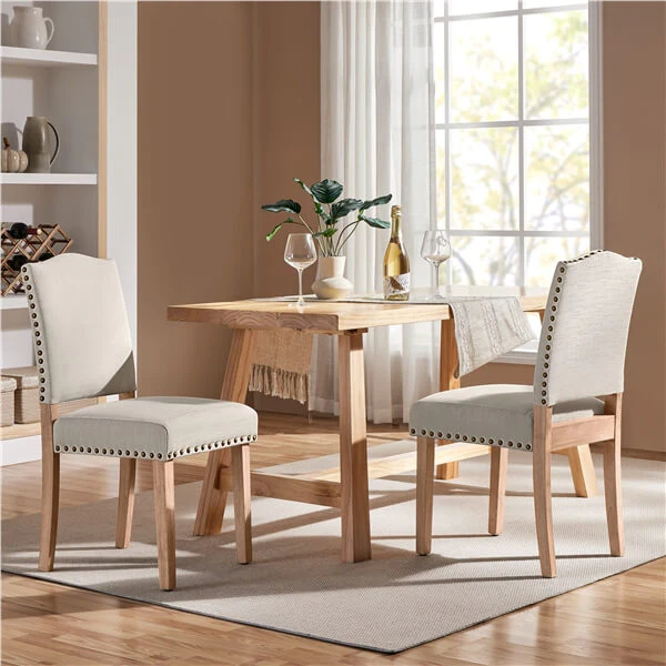 Yaheetech Dining Room Chair Fabric Parsons Chairs with Nailhead Trim - Image 9