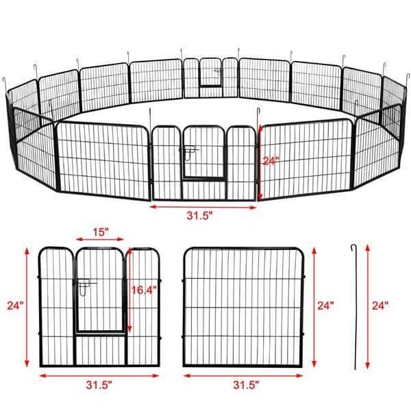 Yaheetech Dog Playpen 32 Panels 24 Inch - Image 3