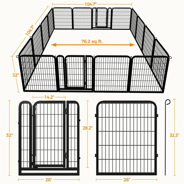 Yaheetech Dog Playpen Outdoor, 32 inch 8/12 Panels - Image 4