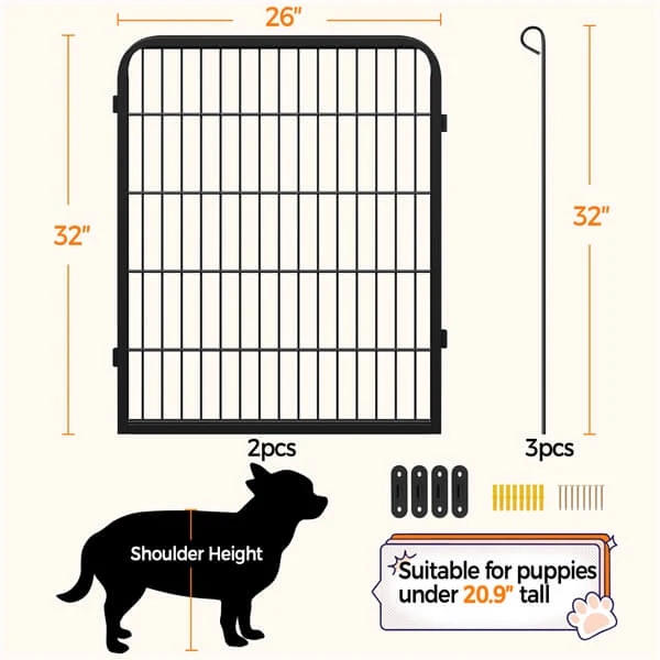 Yaheetech Dog Playpen Outdoor, 32 inch 2 Panels - Image 2