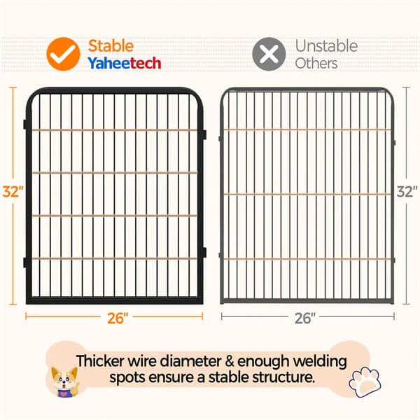 Yaheetech Dog Playpen Outdoor, 32 inch 2 Panels - Image 3