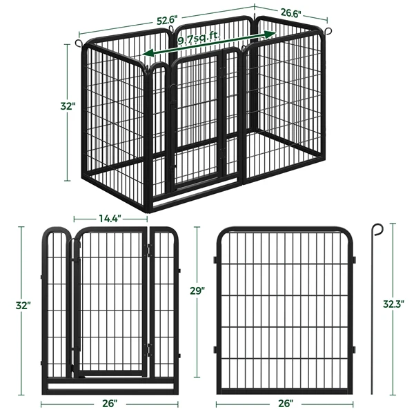 Yaheetech Dog Playpen Outdoor, 32 inch 6 Panels - Image 3