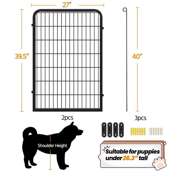 Yaheetech Dog Playpen Outdoor, 40 inch 2/6 Panels - Image 4