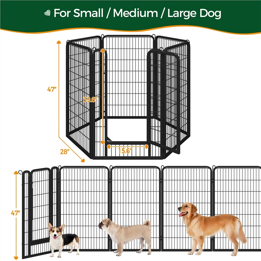 Yaheetech Dog Playpen Outdoor, 47 inch 6/8 Panels 47.5″ Tall - Image 5