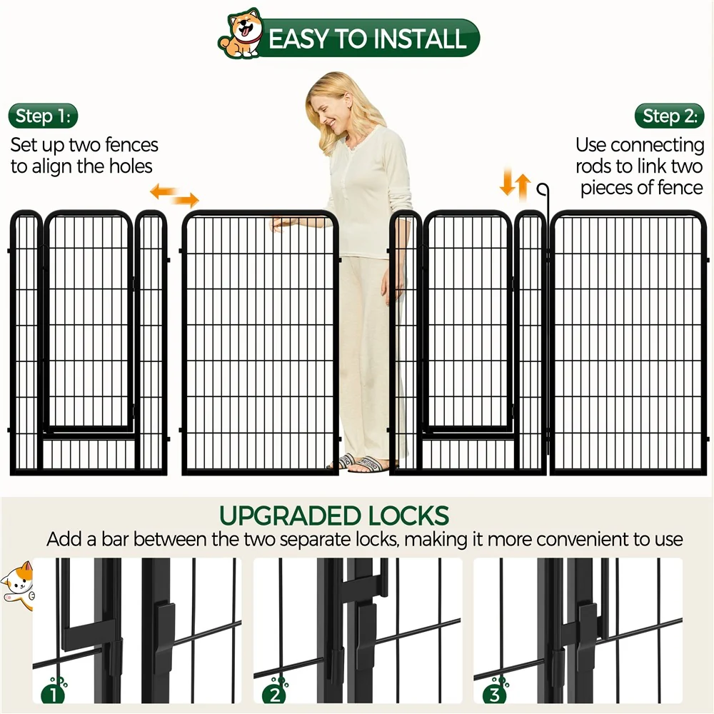 Yaheetech Dog Playpen Outdoor, 47 inch 6/8 Panels 47.5″ Tall - Image 6
