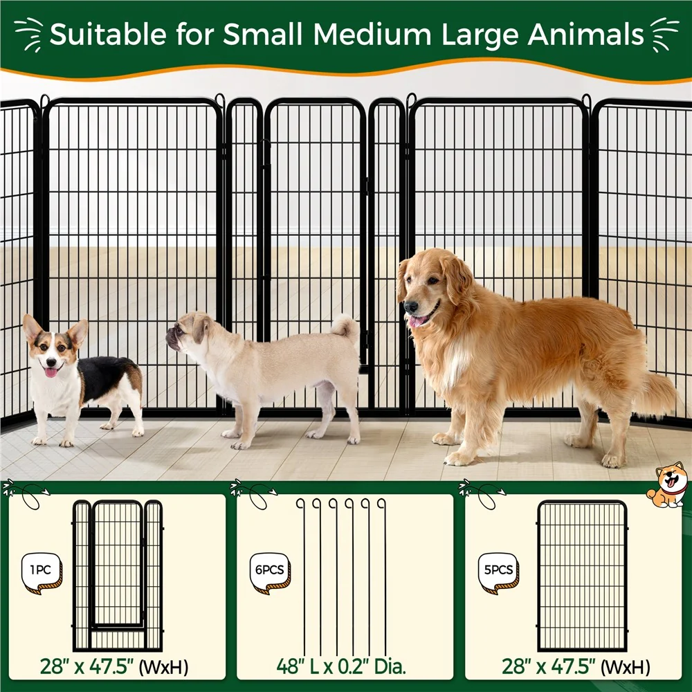 Yaheetech Dog Playpen Outdoor, 47 inch 6/8 Panels 47.5″ Tall - Image 7
