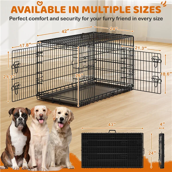 Yaheetech Double Door Dog Crate - Image 15